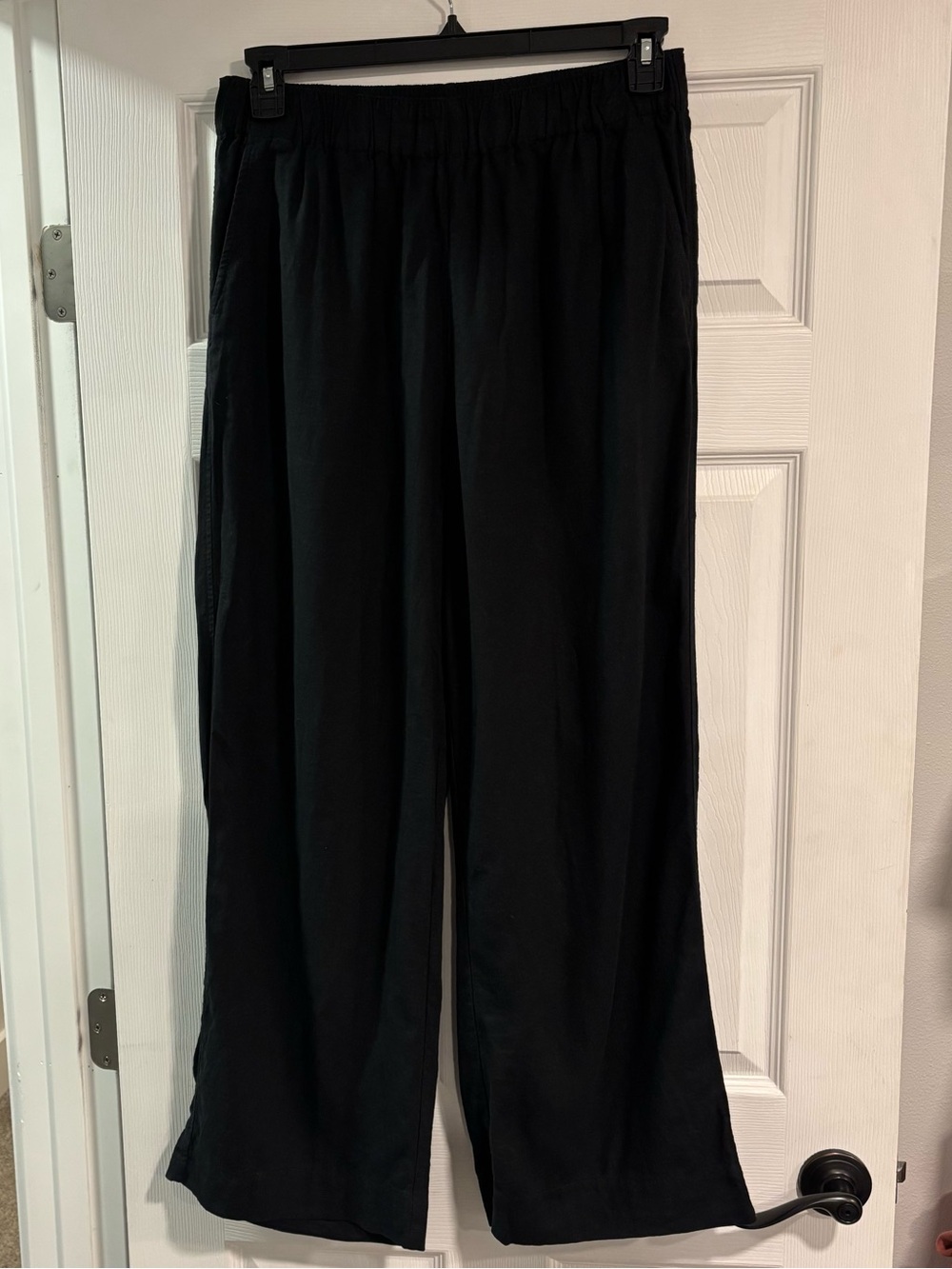 Women’s Madewell Black Wide Leg Linen Pants Size Medium